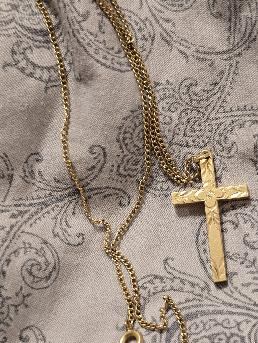 12 K Gold Filled V/20 Signed EA. Cross Pendant Necklace - Women's Accessory